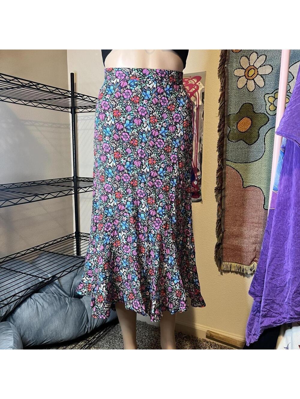 Philosophy Cottagecore Floral Ruffle Midi Skirt